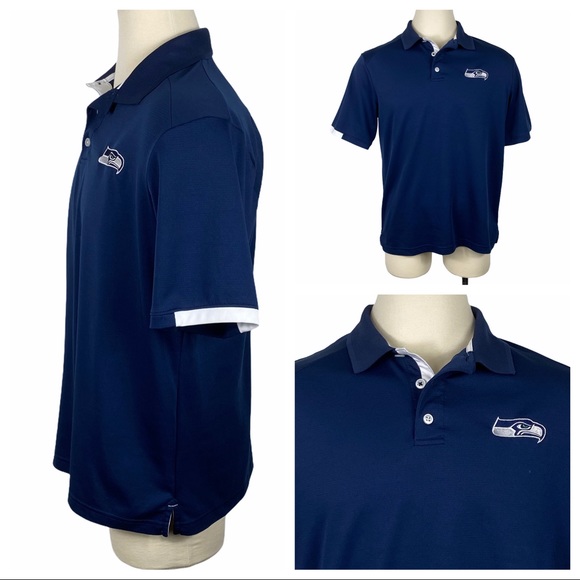 Majestic Other - Majestic Seattle Seahawks Blue Polo Large